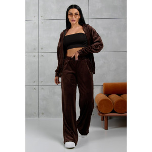 Костюм двойка женский 2089/2 велюр (последний размер) коричневый 46 Костюм двойка женский 2089/2 велюр (последний размер) коричневый 46