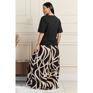 Костюм двойка женский 2081/3 кулирка (последний размер) черный-бежевый 60