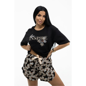 Костюм двойка женский 1975/2 кулирка (последний размер) черный 54