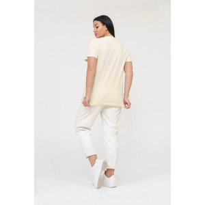 Футболка женская 1662/4 кулирка с лайкрой (последний размер) желтый 48,54