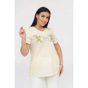 Футболка женская 1662/4 кулирка с лайкрой (последний размер) желтый 48,54