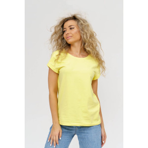 Футболка женская 1433/8 кулирка с лайкрой (последний размер) желтый 56