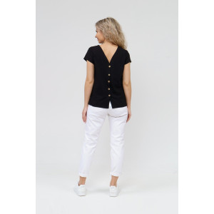 Футболка женская 1433/5 кулирка с лайкрой (последний размер) черный 56