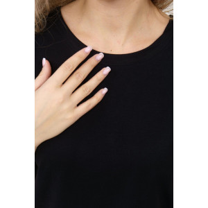 Футболка женская 1433/5 кулирка с лайкрой (последний размер) черный 56