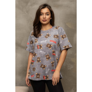 Футболка женская 1904/3 кулирка (последний размер) серый 52 Футболка женская 1904/3 кулирка (последний размер) серый 52