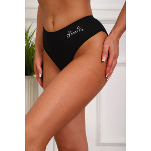 Трусы женские №64980 хлопок стрейч (р-ры: 48-52) черный