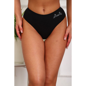 Трусы женские №64980 хлопок стрейч (р-ры: 48-52) черный