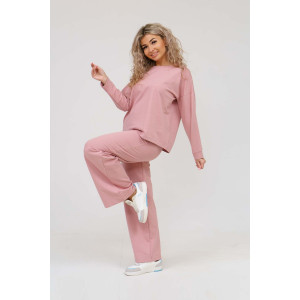 Костюм двойка женский ТС 7009/2 футер (последний размер) пудровый 50