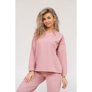 Костюм двойка женский ТС 7009/2 футер (последний размер) пудровый 50