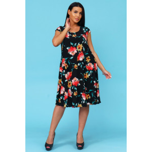 Сарафан женский 1077/14 масло (последний размер) красные цветы 48