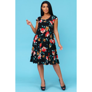 Сарафан женский 1077/14 масло (последний размер) красные цветы 48