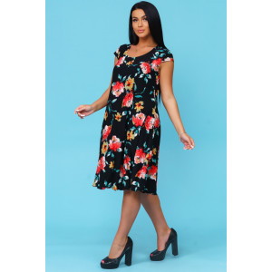 Сарафан женский 1077/14 масло (последний размер) красные цветы 48