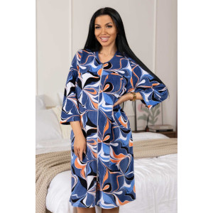 Халат женский 1932/2 велюр (последний размер) синий 48