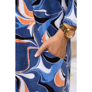 Халат женский 1932/2 велюр (последний размер) синий 48