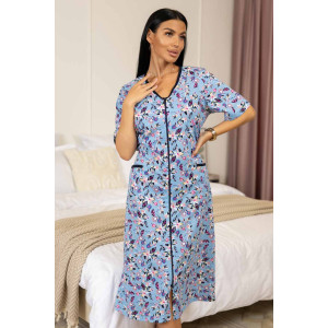 Халат женский 14/55 кулирка (последний размер) голубой 54