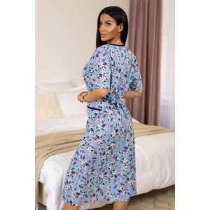 Халат женский 14/55 кулирка (последний размер) голубой 54