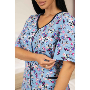 Халат женский 14/55 кулирка (последний размер) голубой 54