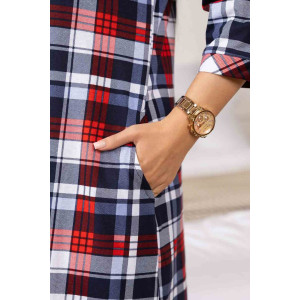 Халат женский 2009/3 кулирка (последний размер) красный-синий 54