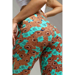 Брюки женские 1560/13 кулирка (последний размер) коричневый-зелёный 46