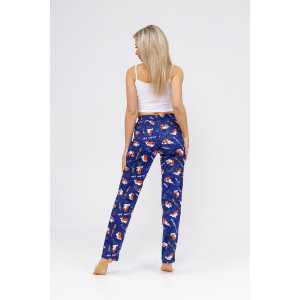 Брюки женские 1560/11 кулирка (последний размер) синий-коричневый-белый 50