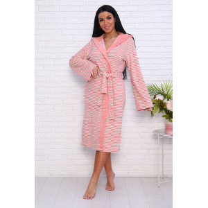 Халат женский 222 махра (последний размер) розовый персик 48-50