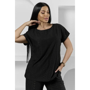 Пижама женская "Белла" 1324-18 полиэстер с лайкрой (р-ры: 42-56) черный