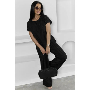 Пижама женская "Белла" 1324-18 полиэстер с лайкрой (р-ры: 42-56) черный
