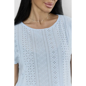 Пижама женская "Белла" 1324-16 полиэстер с лайкрой (р-ры: 42-56) небесный