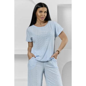 Пижама женская "Белла" 1324-16 полиэстер с лайкрой (р-ры: 42-56) небесный