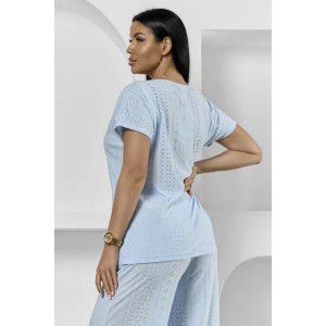 Пижама женская "Белла" 1324-16 полиэстер с лайкрой (р-ры: 42-56) небесный