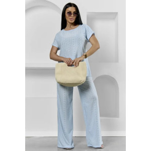 Пижама женская "Белла" 1324-16 полиэстер с лайкрой (р-ры: 42-56) небесный