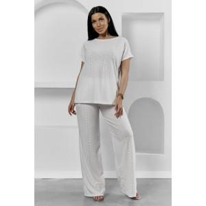 Пижама женская "Белла" 1324-15 полиэстер с лайкрой (р-ры: 42-56) молочный