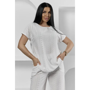 Пижама женская "Белла" 1324-15 полиэстер с лайкрой (р-ры: 42-56) молочный