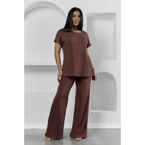 Пижама женская "Белла" 1324-14 полиэстер с лайкрой (р-ры: 42-56) коричневый
