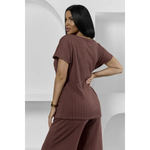 Пижама женская "Белла" 1324-14 полиэстер с лайкрой (р-ры: 42-56) коричневый