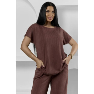 Пижама женская "Белла" 1324-14 полиэстер с лайкрой (р-ры: 42-56) коричневый