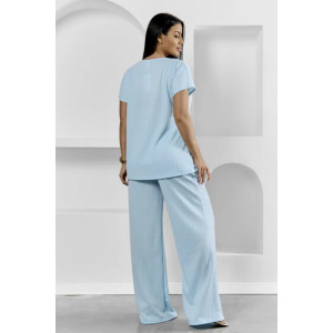 Пижама женская "Белла" 1324-11 полиэстер с лайкрой (р-ры: 42-56) голубой