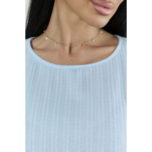 Пижама женская "Белла" 1324-11 полиэстер с лайкрой (р-ры: 42-56) голубой