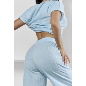 Пижама женская "Белла" 1324-11 полиэстер с лайкрой (р-ры: 42-56) голубой