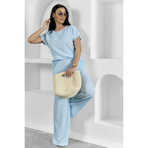 Пижама женская "Белла" 1324-11 полиэстер с лайкрой (р-ры: 42-56) голубой