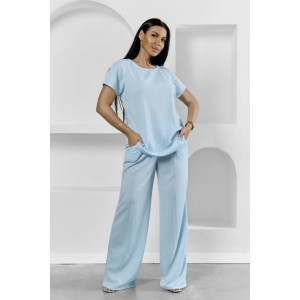 Пижама женская "Белла" 1324-11 полиэстер с лайкрой (р-ры: 42-56) голубой