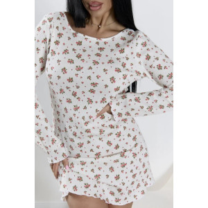 Платье-сорочка женское "Таня" 1402-2 кашкорсе (р-ры: 42-56) молочный