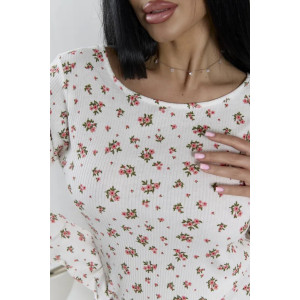 Платье-сорочка женское "Таня" 1402-2 кашкорсе (р-ры: 42-56) молочный