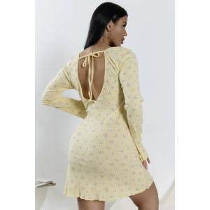 Платье-сорочка женское "Таня" 1402-2 кашкорсе (р-ры: 42-56) желтый