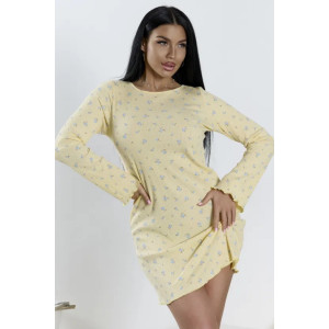 Платье-сорочка женское "Таня" 1402-2 кашкорсе (р-ры: 42-56) желтый
