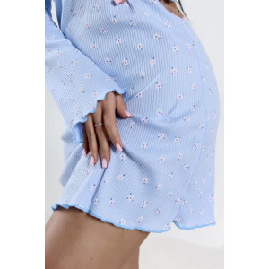 Платье-сорочка женское "Таня" 1402-1 кашкорсе (р-ры: 42-56) голубой