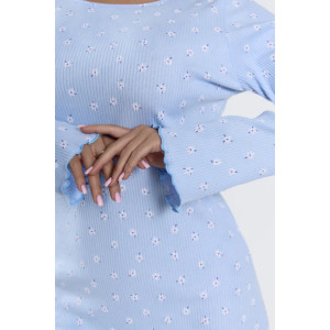 Платье-сорочка женское "Таня" 1402-1 кашкорсе (р-ры: 42-56) голубой