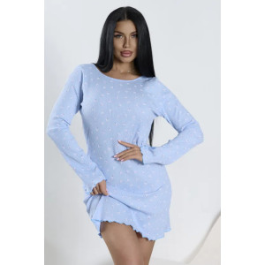Платье-сорочка женское "Таня" 1402-1 кашкорсе (р-ры: 42-56) голубой