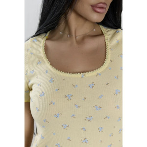 Сорочка женская "Тики" 1403-2 кашкорсе (р-ры: 46-60) желтый