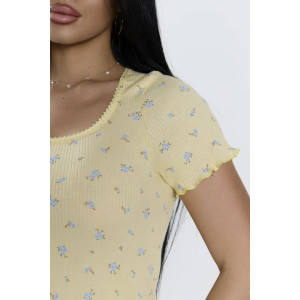 Сорочка женская "Тики" 1403-2 кашкорсе (р-ры: 46-60) желтый